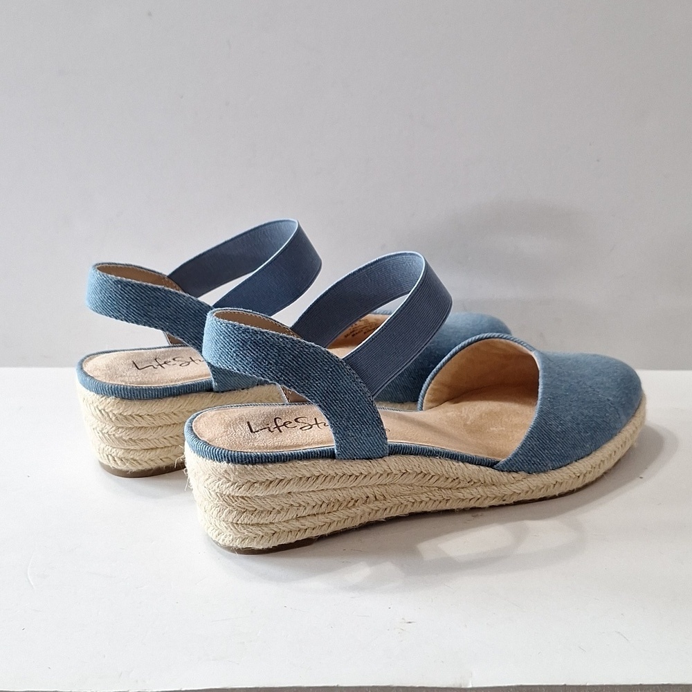 Life-stride (NEW) Blue Denim Kimmie Velocity 2.0 Espadrille Wedges Size 6.5 - Picture 9 of 14